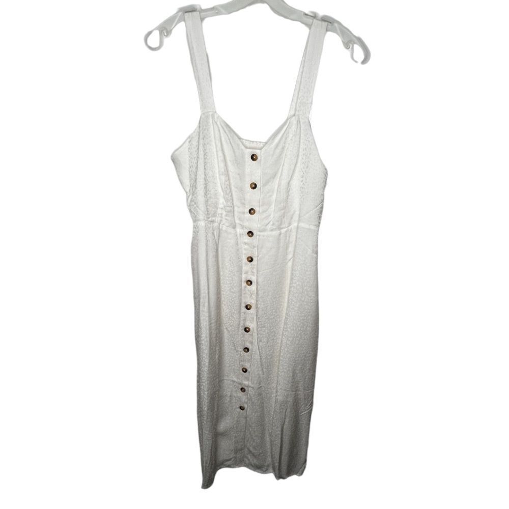 Good American Jacquard Button Midi Dress nwt